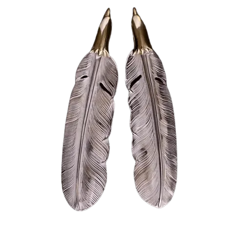 Larry Smith Copper Eagle Head Feather Pendant