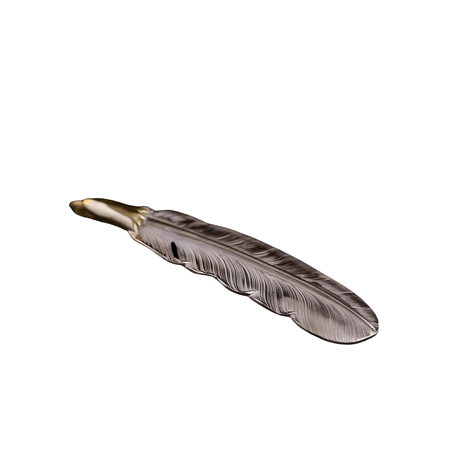 Larry Smith Copper Eagle Head Feather Pendant