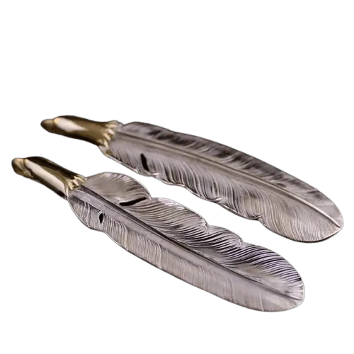 Larry Smith Copper Eagle Head Feather Pendant