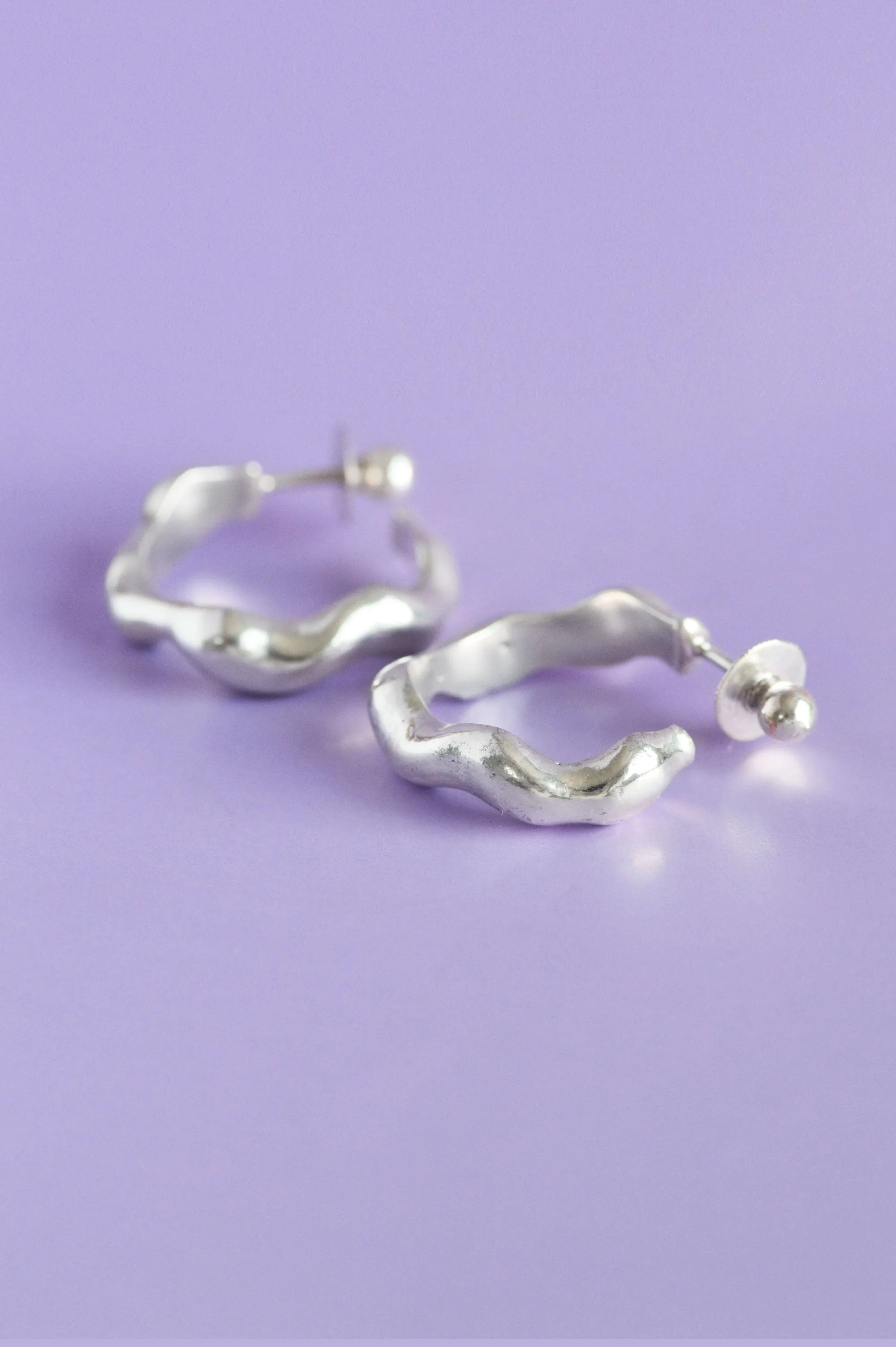 Liquid Silver Hoop Earrings