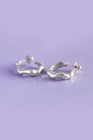 Liquid Silver Hoop Earrings