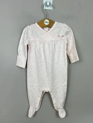 Little White Company Pink Star sleepsuit 0-3m