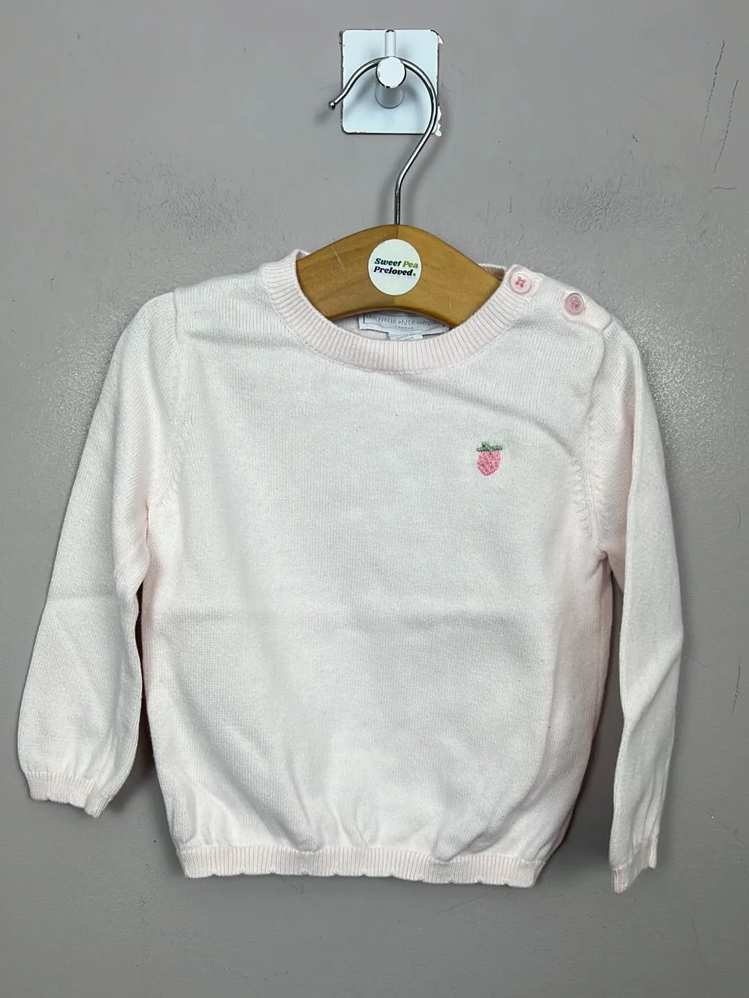 Little White Company Strawberry pink Jumper 6-9m