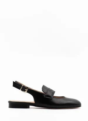 Loafer slingback sandal in black