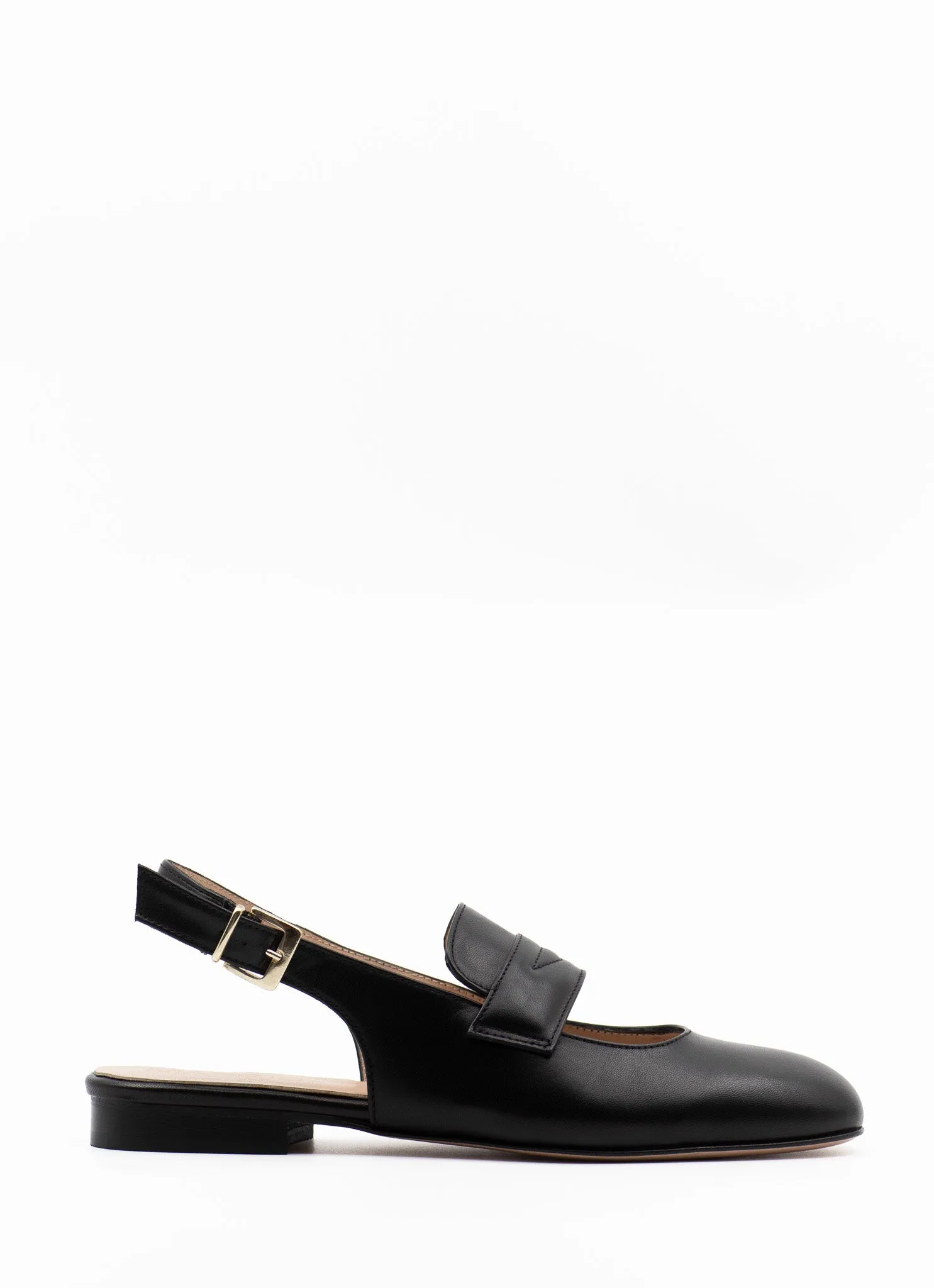 Loafer slingback sandal in black