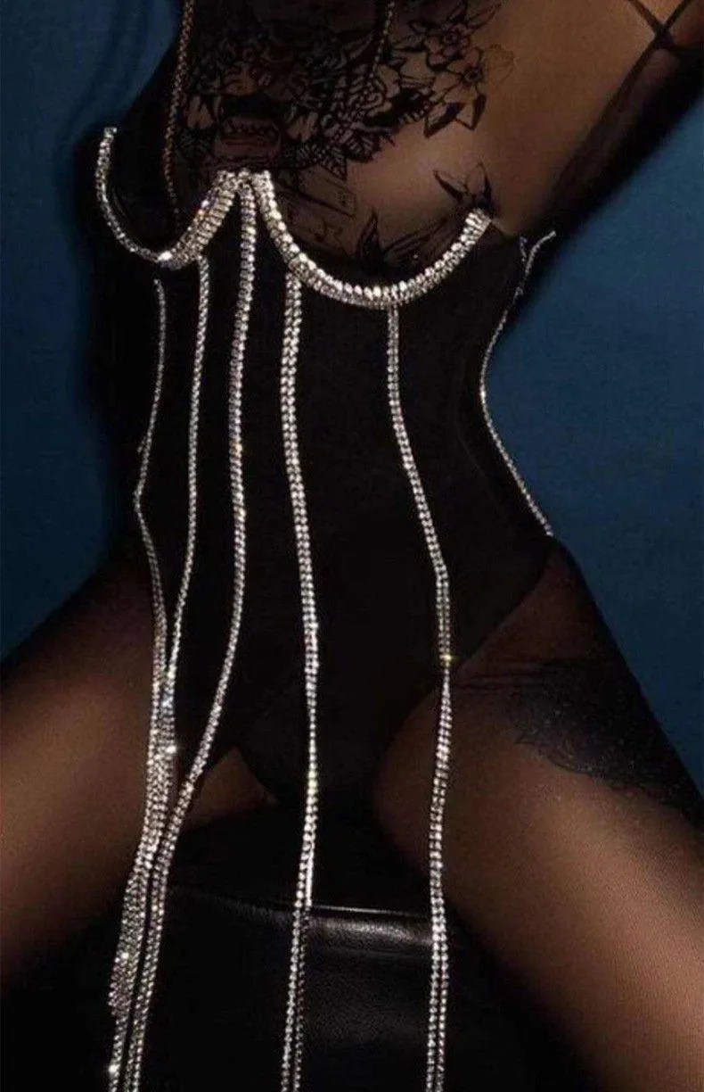 Luxury Corset Top with Rhinestone