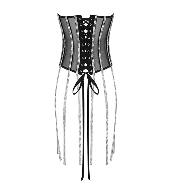 Luxury Corset Top with Rhinestone