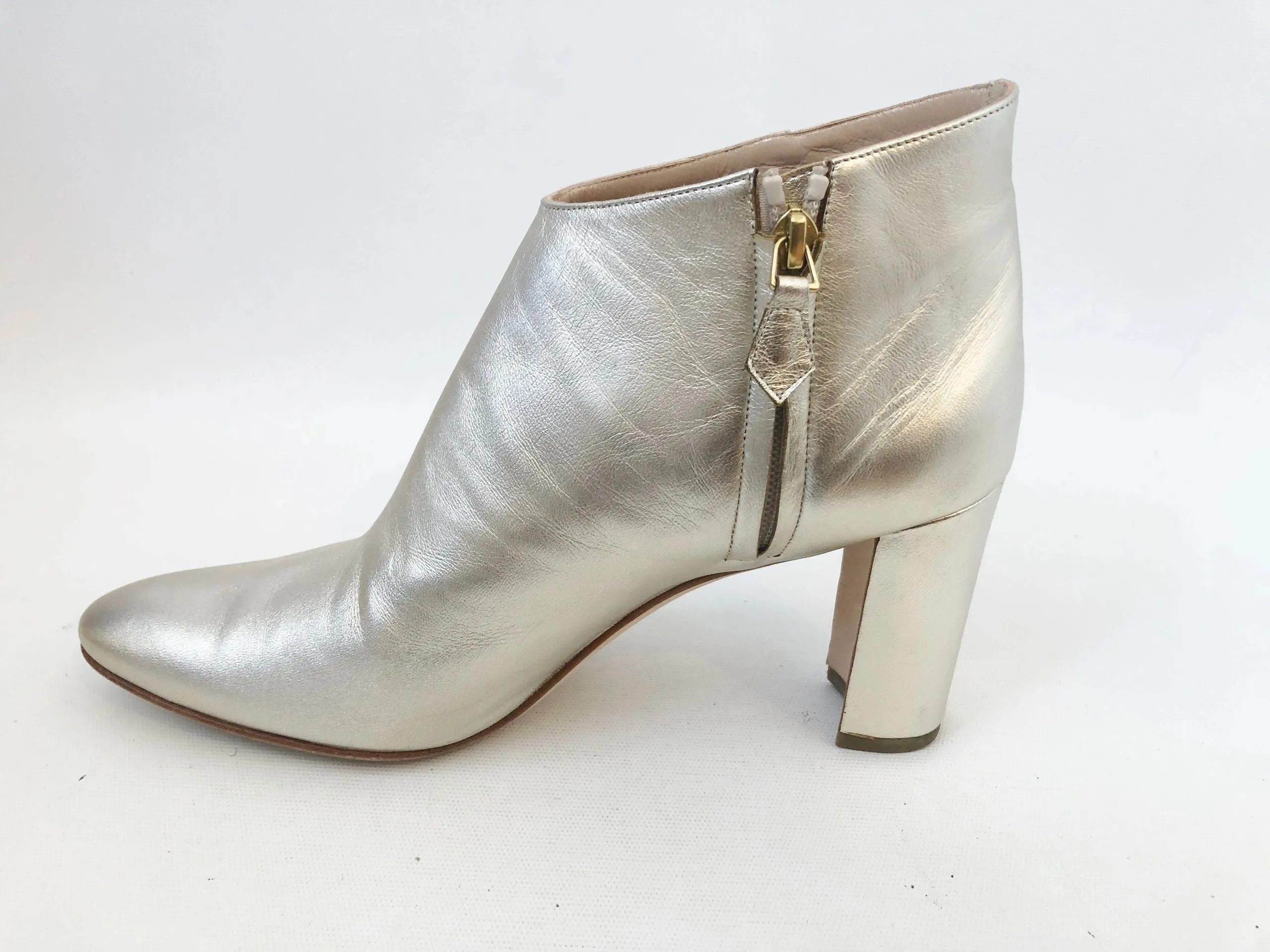 Manolo Blahnik Gold Boots Size 41 It (11 Us)