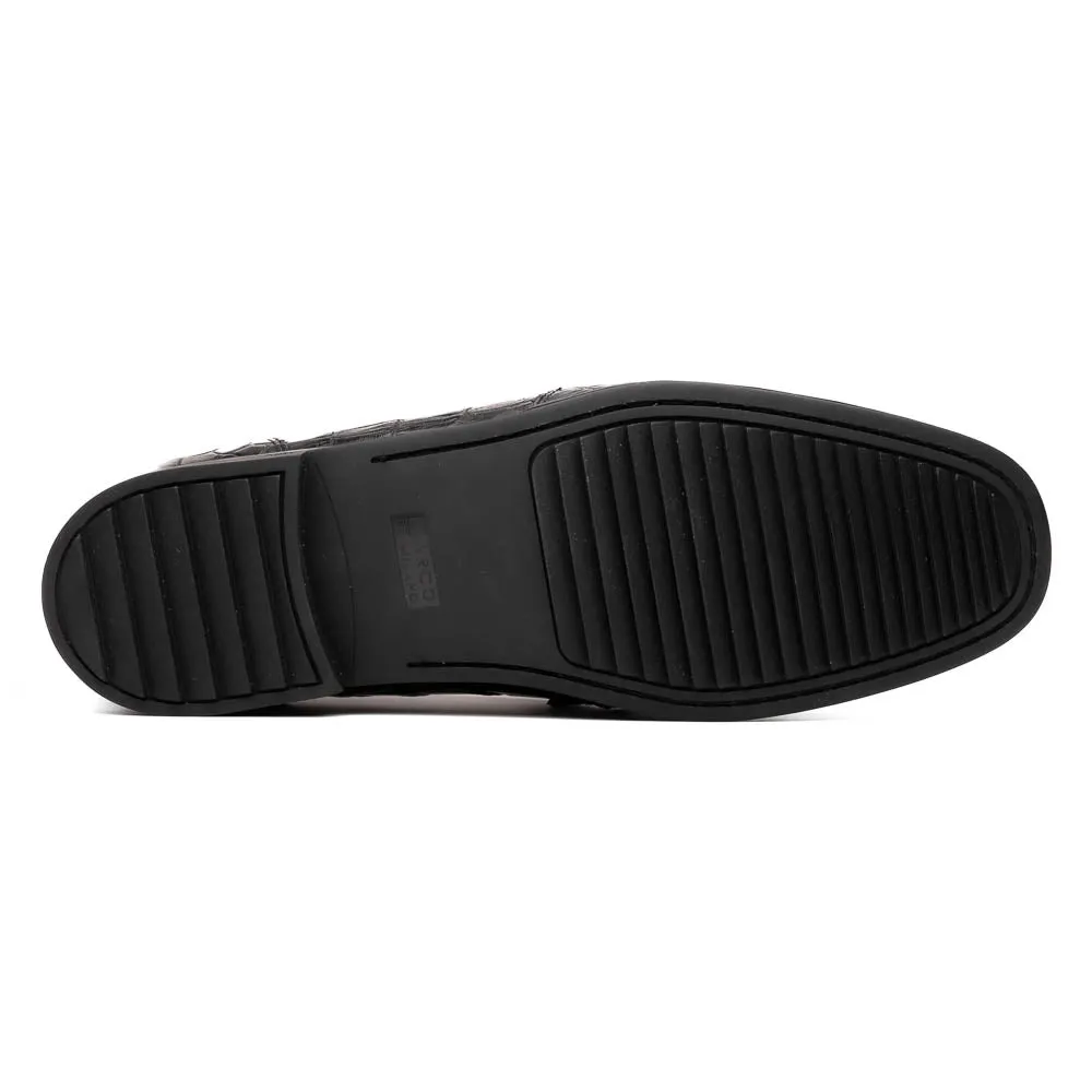 Marco Di Milano Hugo in Black Alligator Bit Loafers