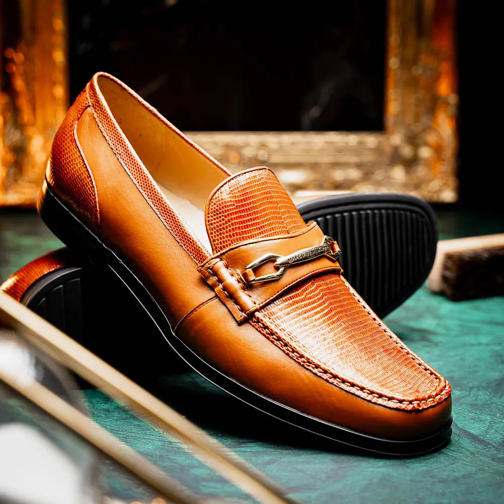 Marco Di Milano Hugo in Honey Lizard & Calfskin Bit Loafers