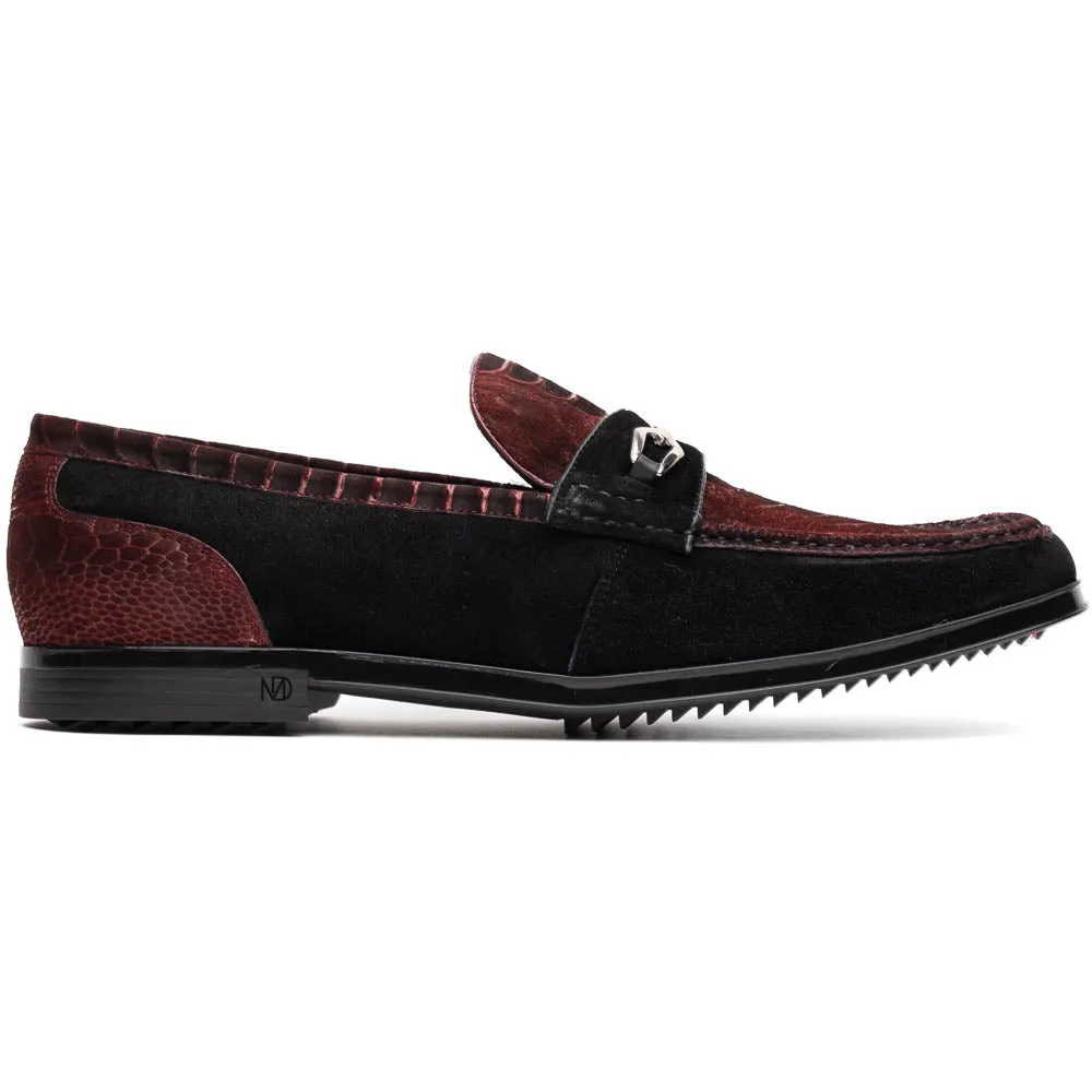 Marco Di Milano Hugo in Wine / Black Suede Bit Loafers