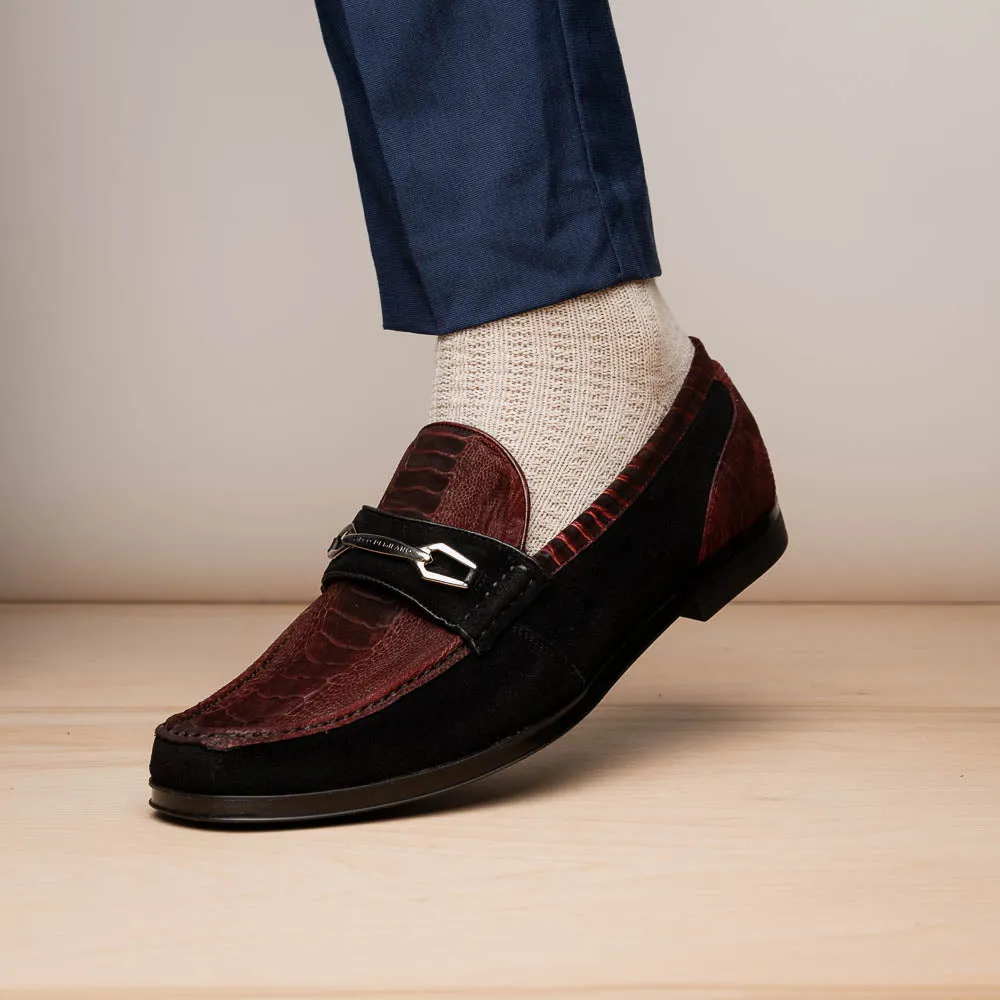 Marco Di Milano Hugo in Wine / Black Suede Bit Loafers