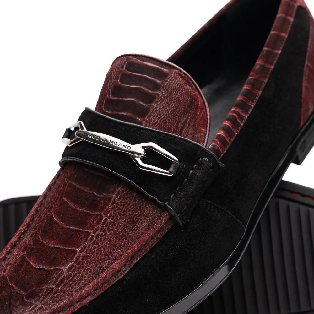 Marco Di Milano Hugo in Wine / Black Suede Bit Loafers