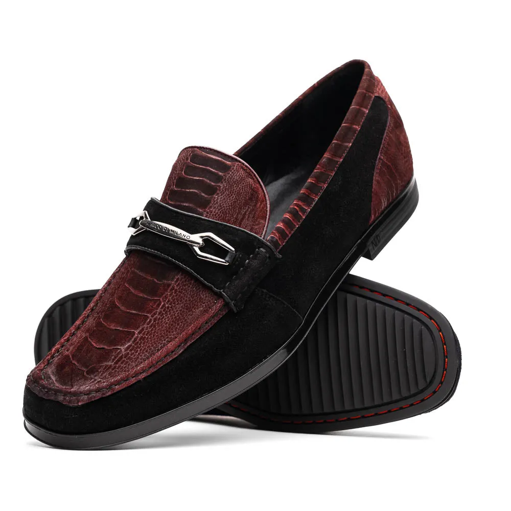 Marco Di Milano Hugo in Wine / Black Suede Bit Loafers