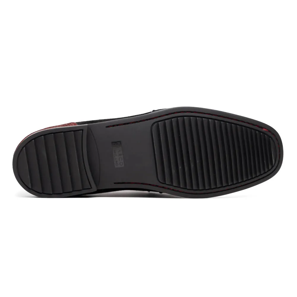 Marco Di Milano Hugo in Wine / Black Suede Bit Loafers