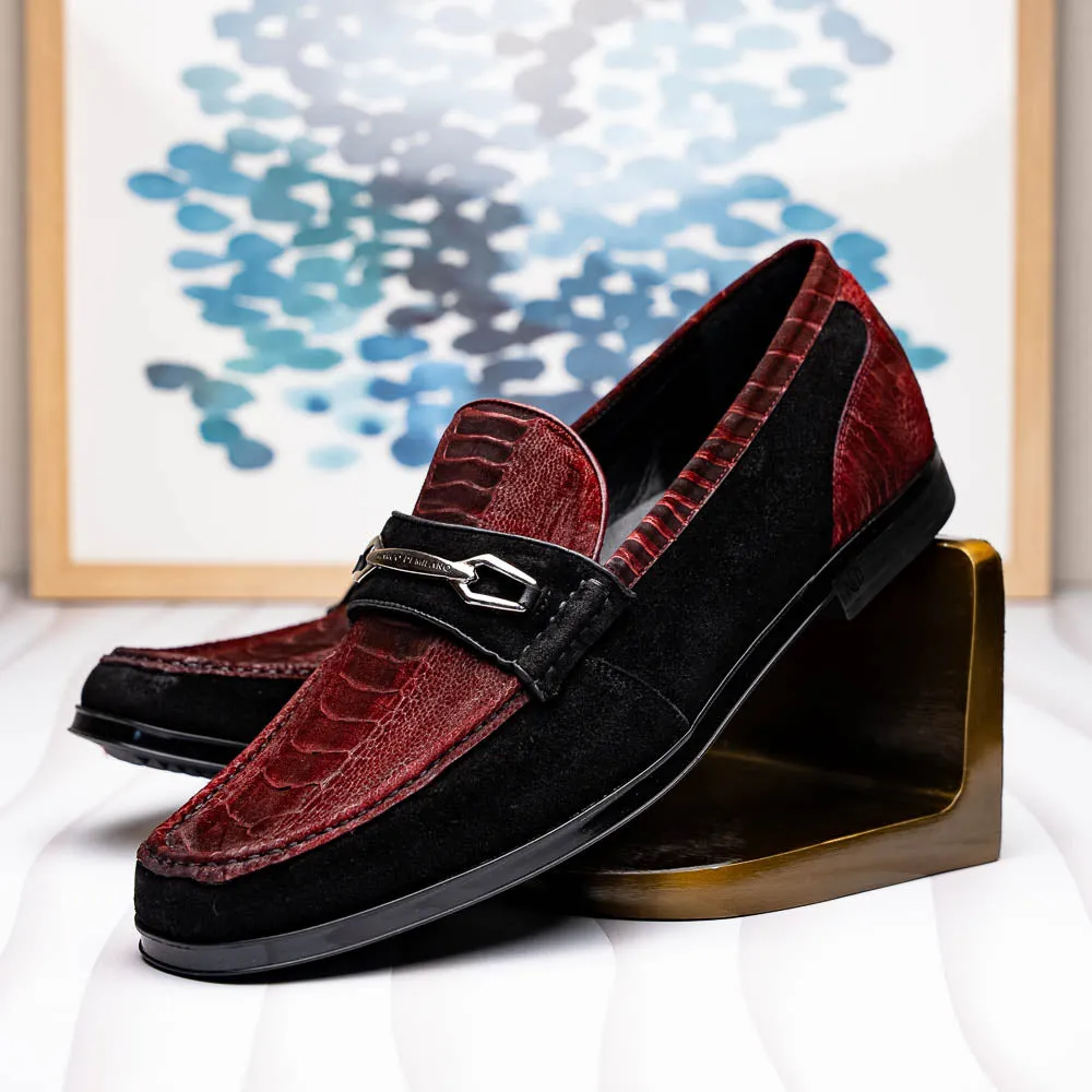 Marco Di Milano Hugo in Wine / Black Suede Bit Loafers