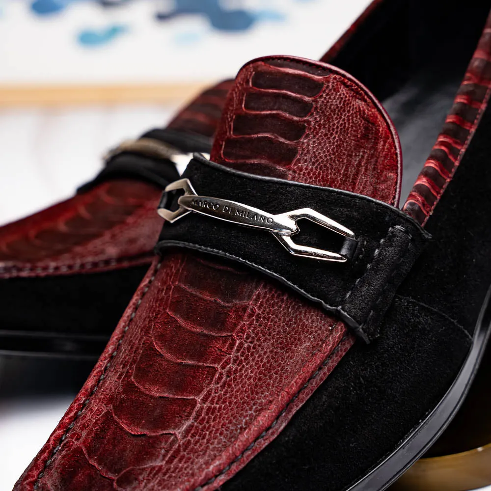 Marco Di Milano Hugo in Wine / Black Suede Bit Loafers