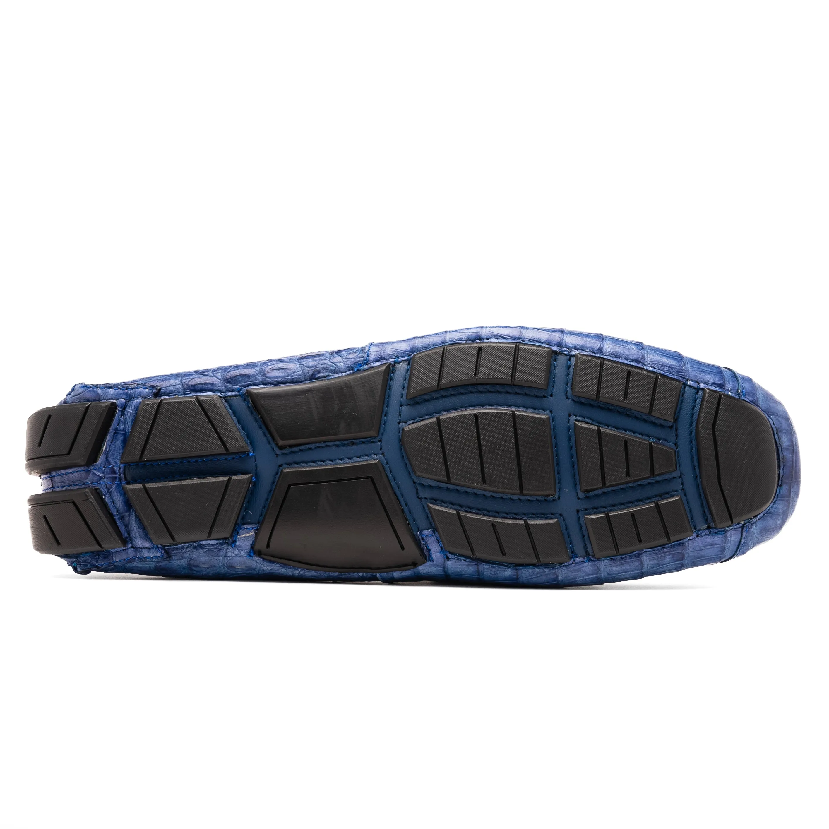 Marco Di Milano Parma in Blue Jeans Caiman Belly Bit Loafers