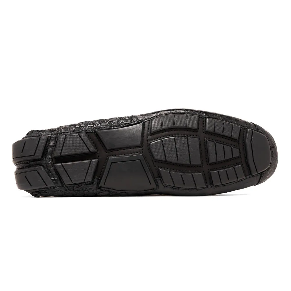 Marco Di Milano Remo in Black Caiman Driver Loafers