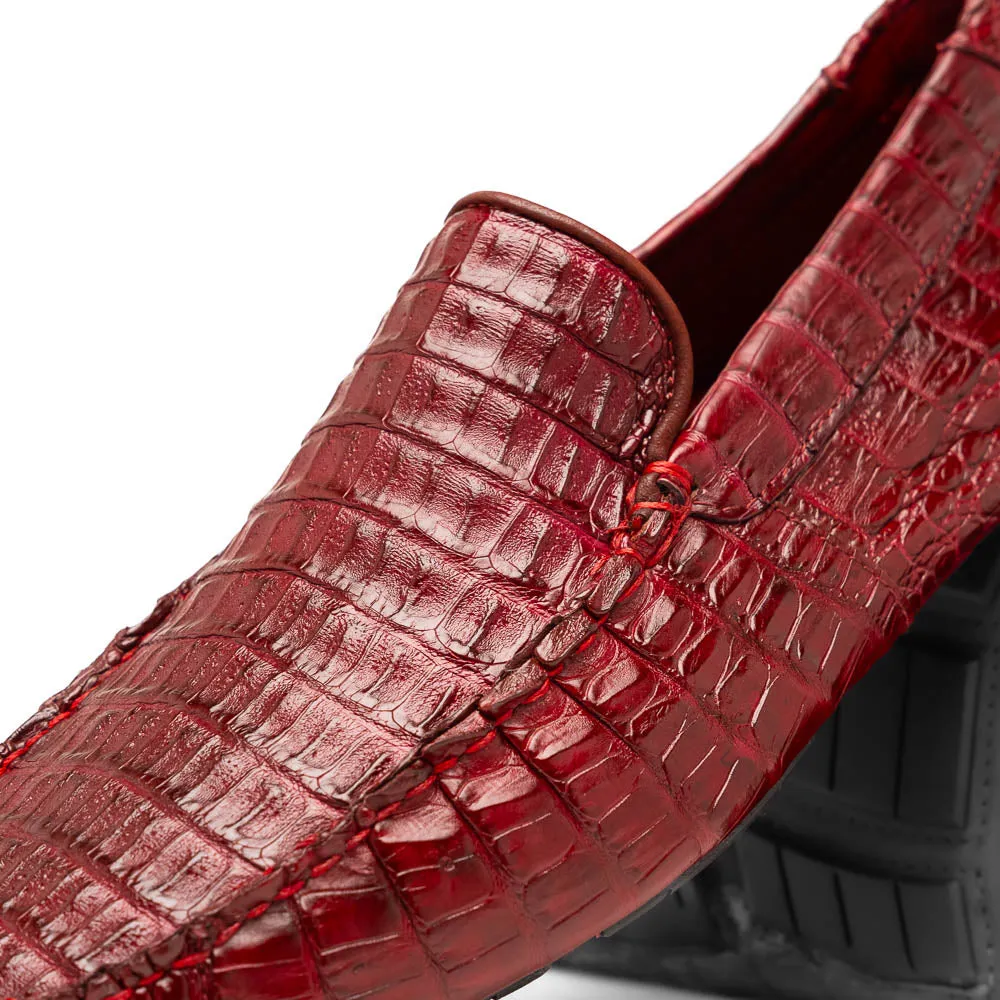 Marco Di Milano Remo in Wine Caiman Driver Loafers