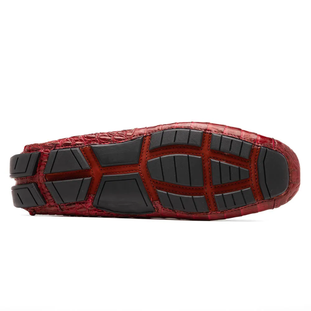 Marco Di Milano Remo in Wine Caiman Driver Loafers