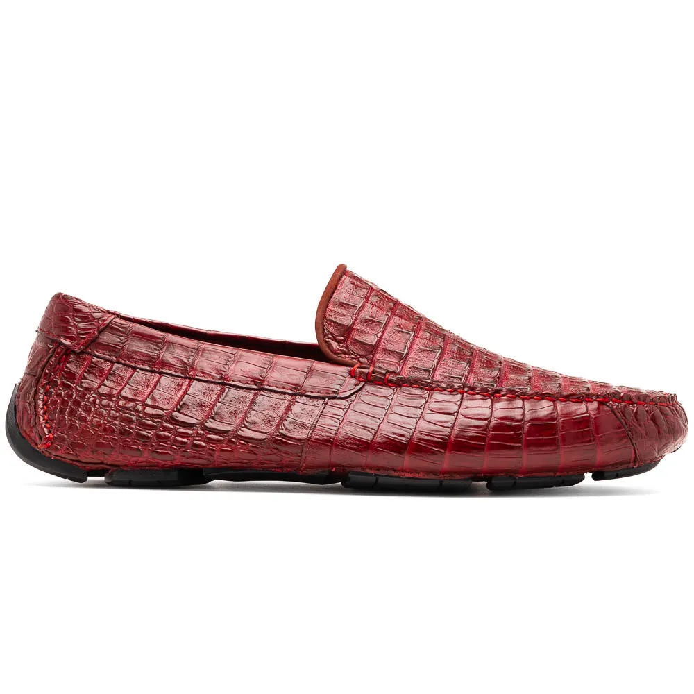 Marco Di Milano Remo in Wine Caiman Driver Loafers