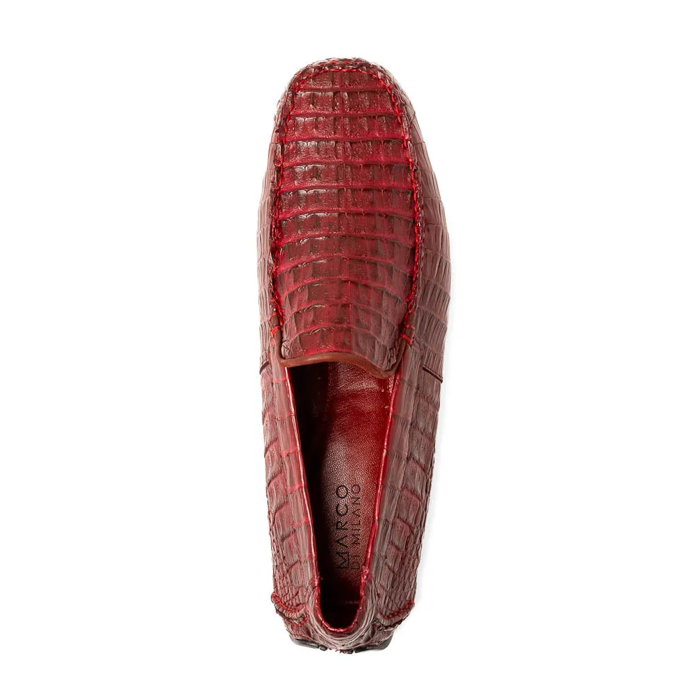 Marco Di Milano Remo in Wine Caiman Driver Loafers