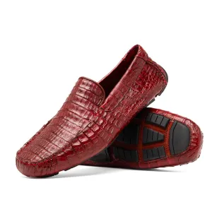 Marco Di Milano Remo in Wine Caiman Driver Loafers