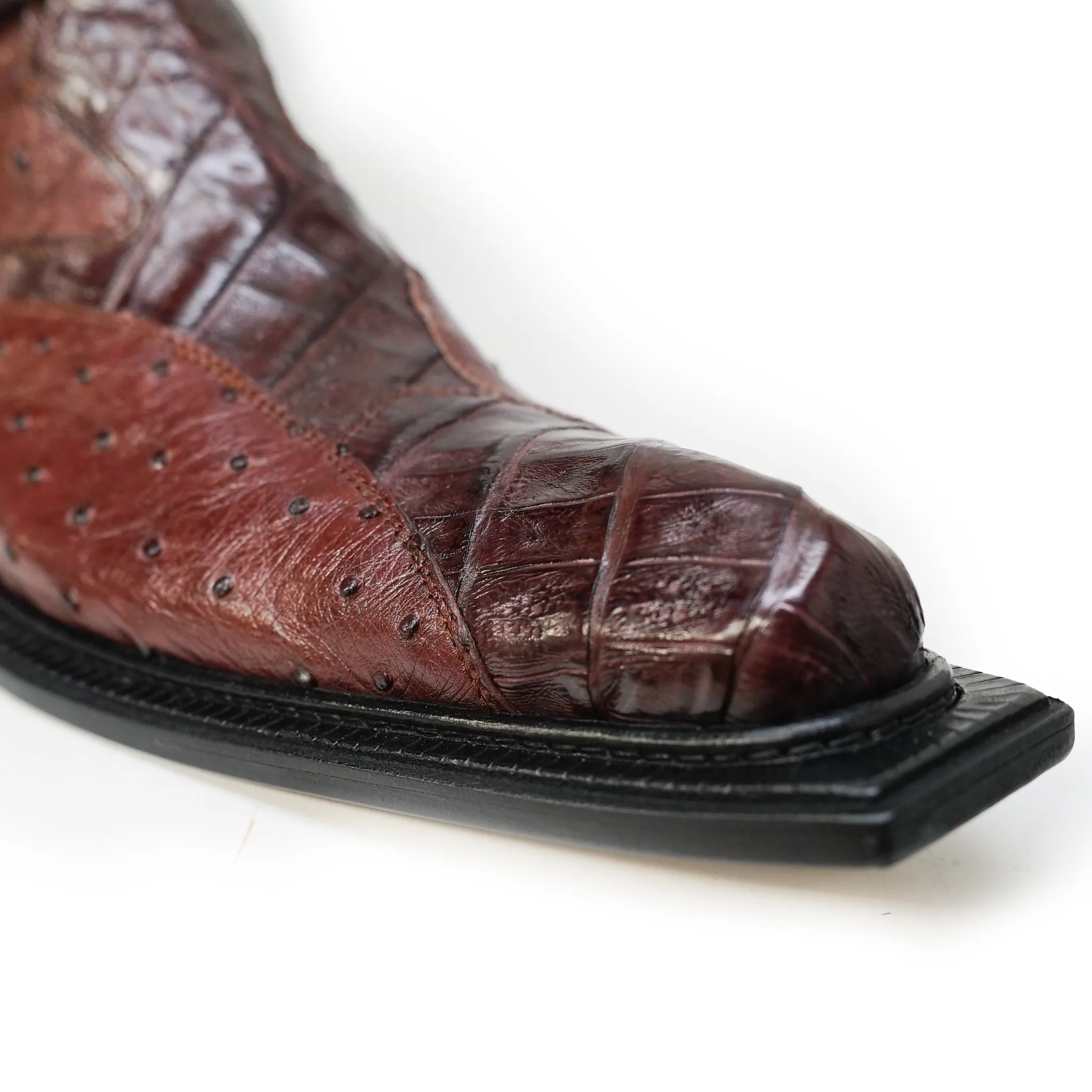 Mauri 42844 Crocodile & Ostrich Quill Ankle Dress Boot