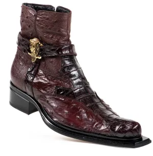 Mauri 42844 Crocodile & Ostrich Quill Ankle Dress Boot