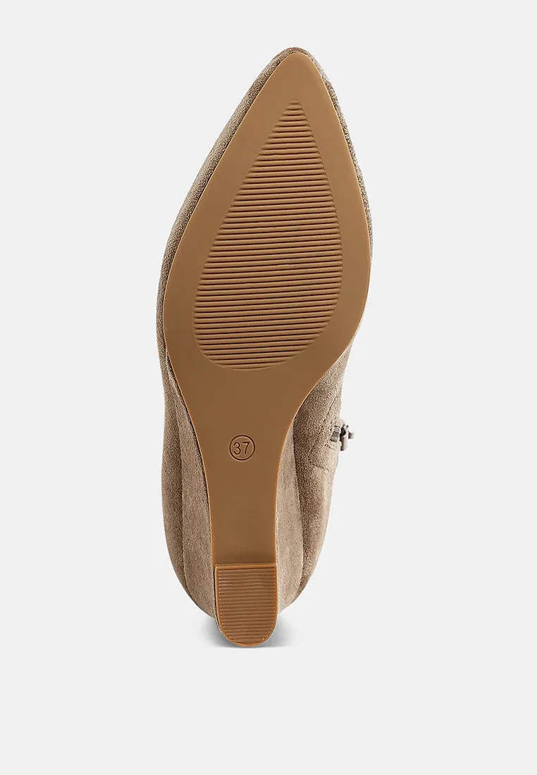Microfiber Wedge Heel Boots By RUW
