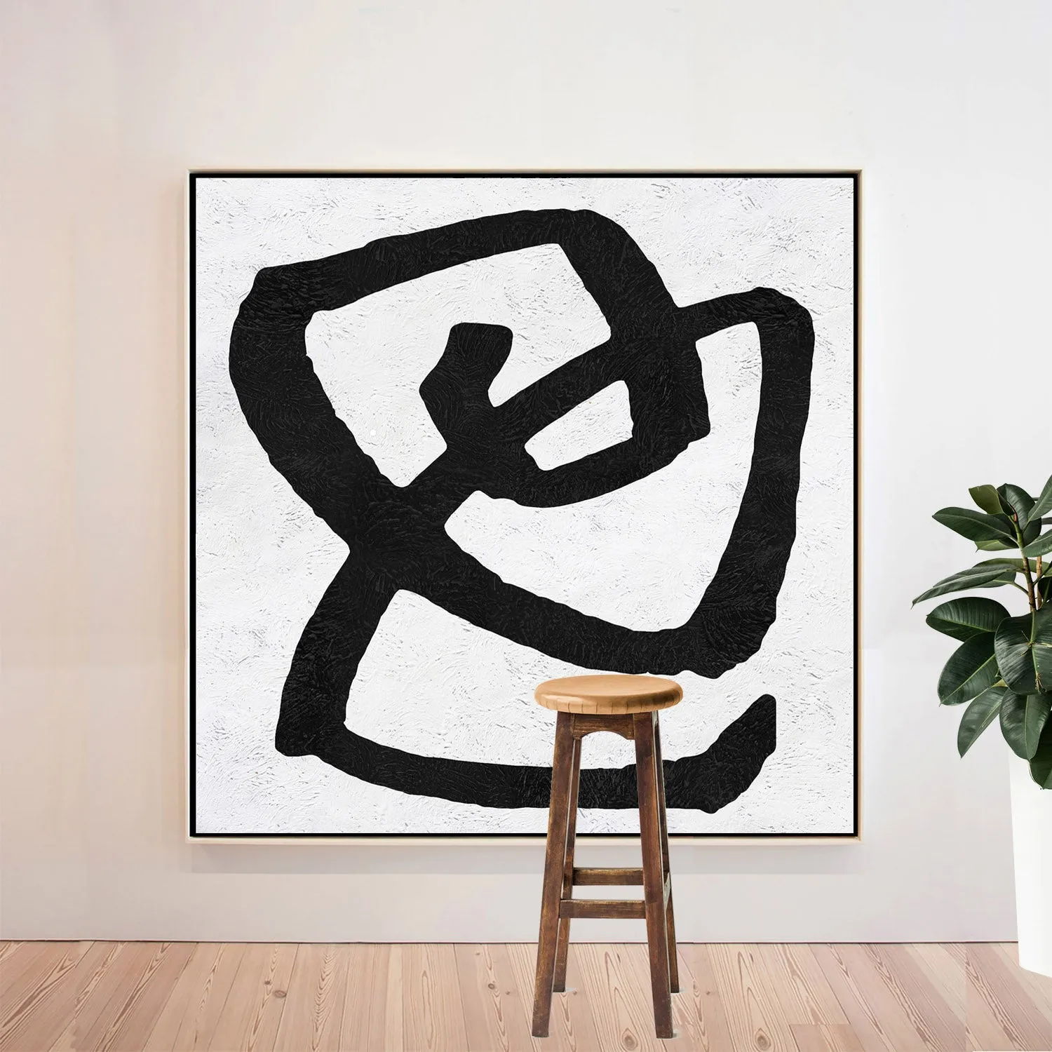 Minimal Black and White Painting MN85A
