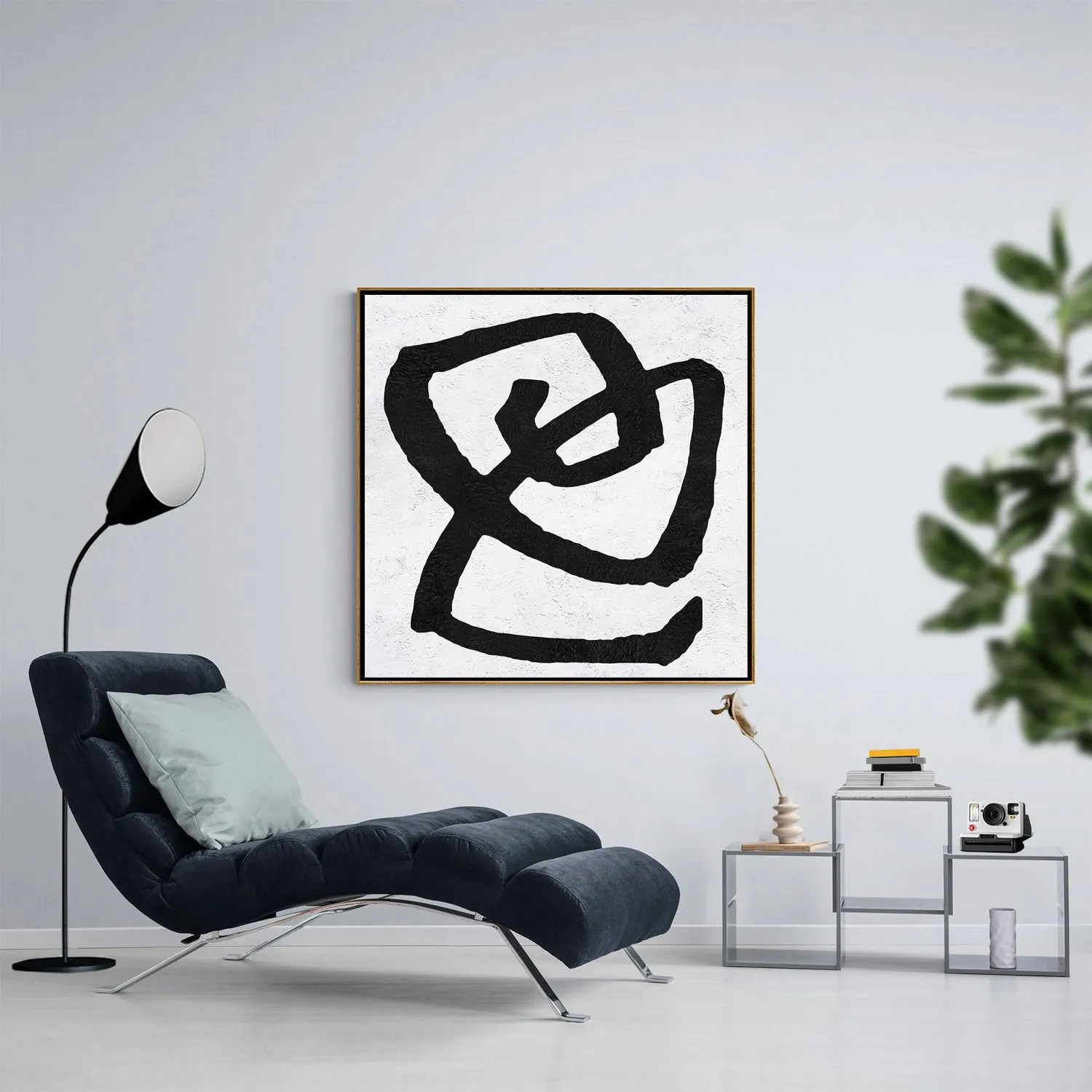 Minimal Black and White Painting MN85A