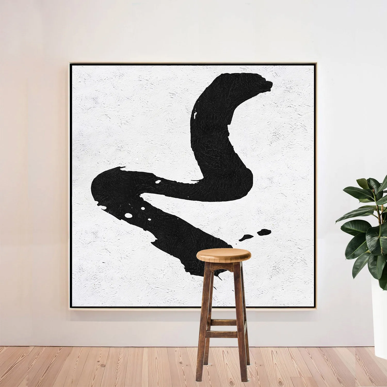 Minimal Black and White Painting MN93A