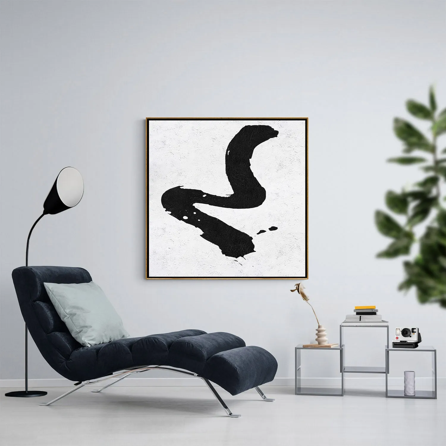 Minimal Black and White Painting MN93A