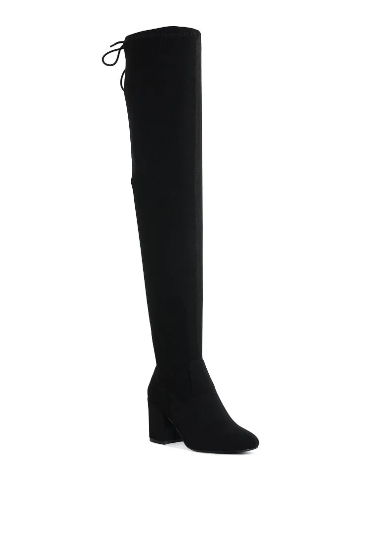 Minimal Drawstring Detail Knee-High Boots By RAG