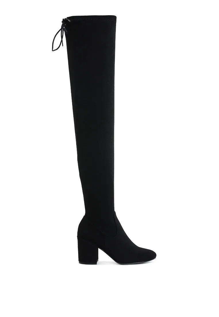 Minimal Drawstring Detail Knee-High Boots By RAG