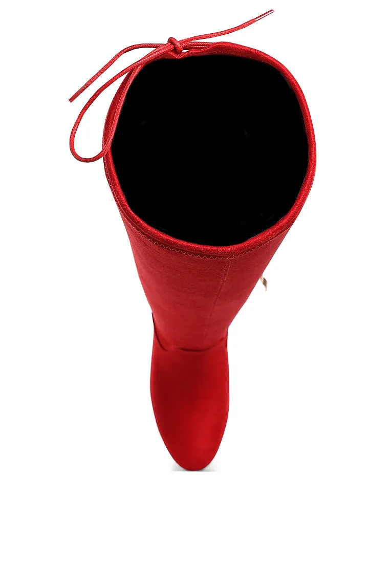 Minimal Drawstring Detail Knee-High Boots By RAG