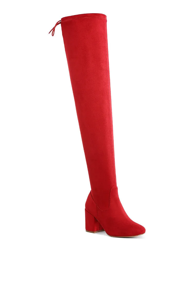 Minimal Drawstring Detail Knee-High Boots By RAG