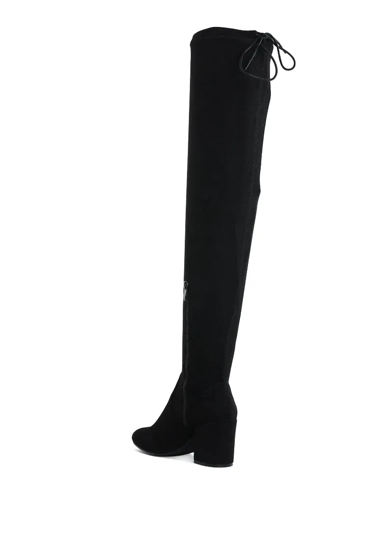 Minimal Drawstring Detail Knee-High Boots By RAG