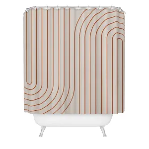 MINIMAL LINE CURVATURE CORAL 2 SHOWER CURTAIN