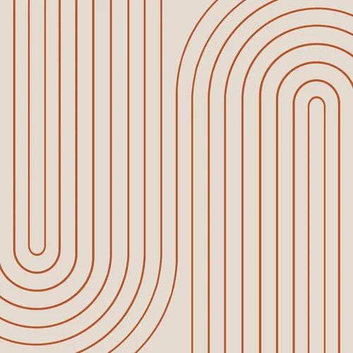 MINIMAL LINE CURVATURE CORAL 2 SHOWER CURTAIN