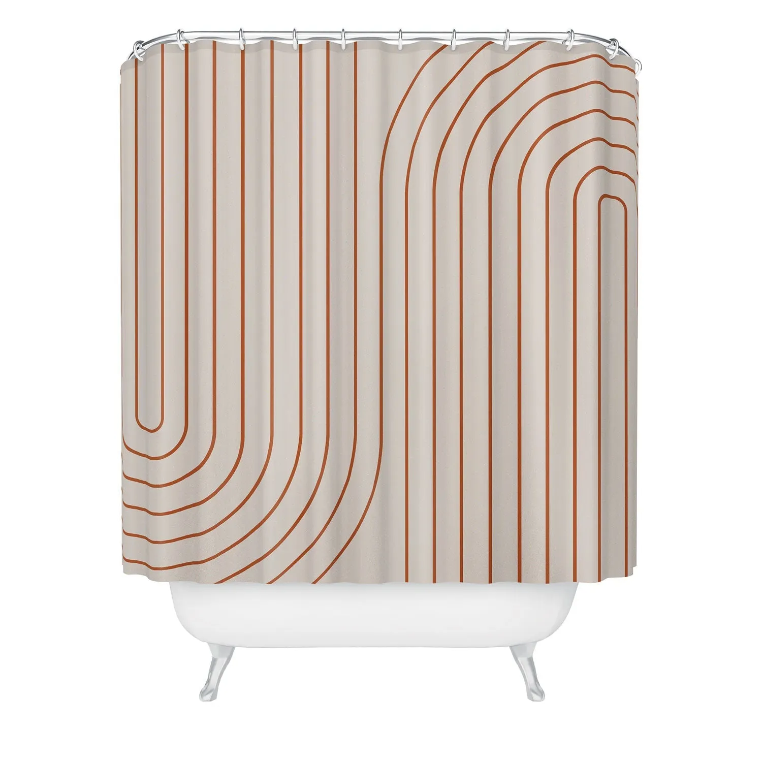MINIMAL LINE CURVATURE CORAL 2 SHOWER CURTAIN