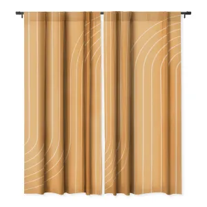 MINIMAL LINE CURVATURE ORANGE WINDOW CURTAINS