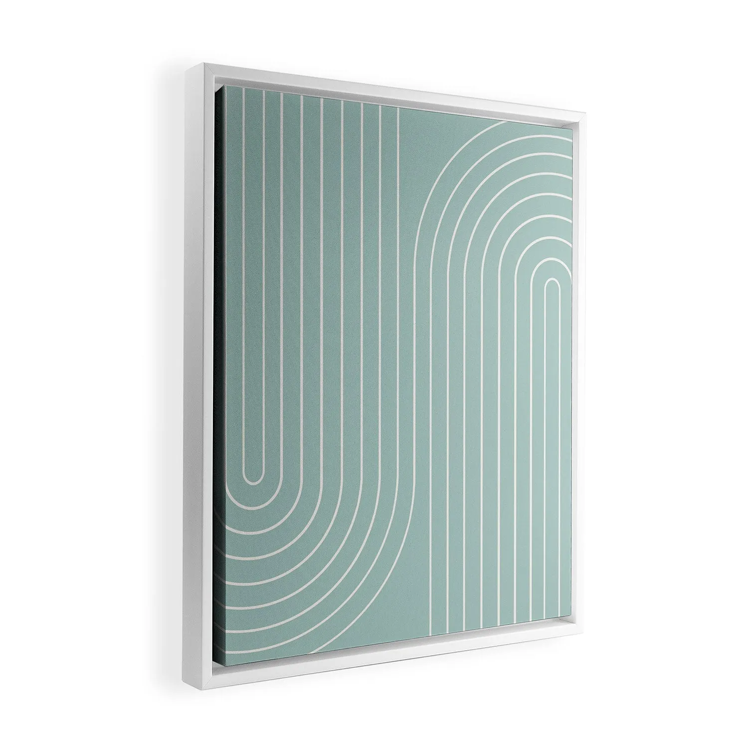 Minimal Line Curvature Sage Art Canvas