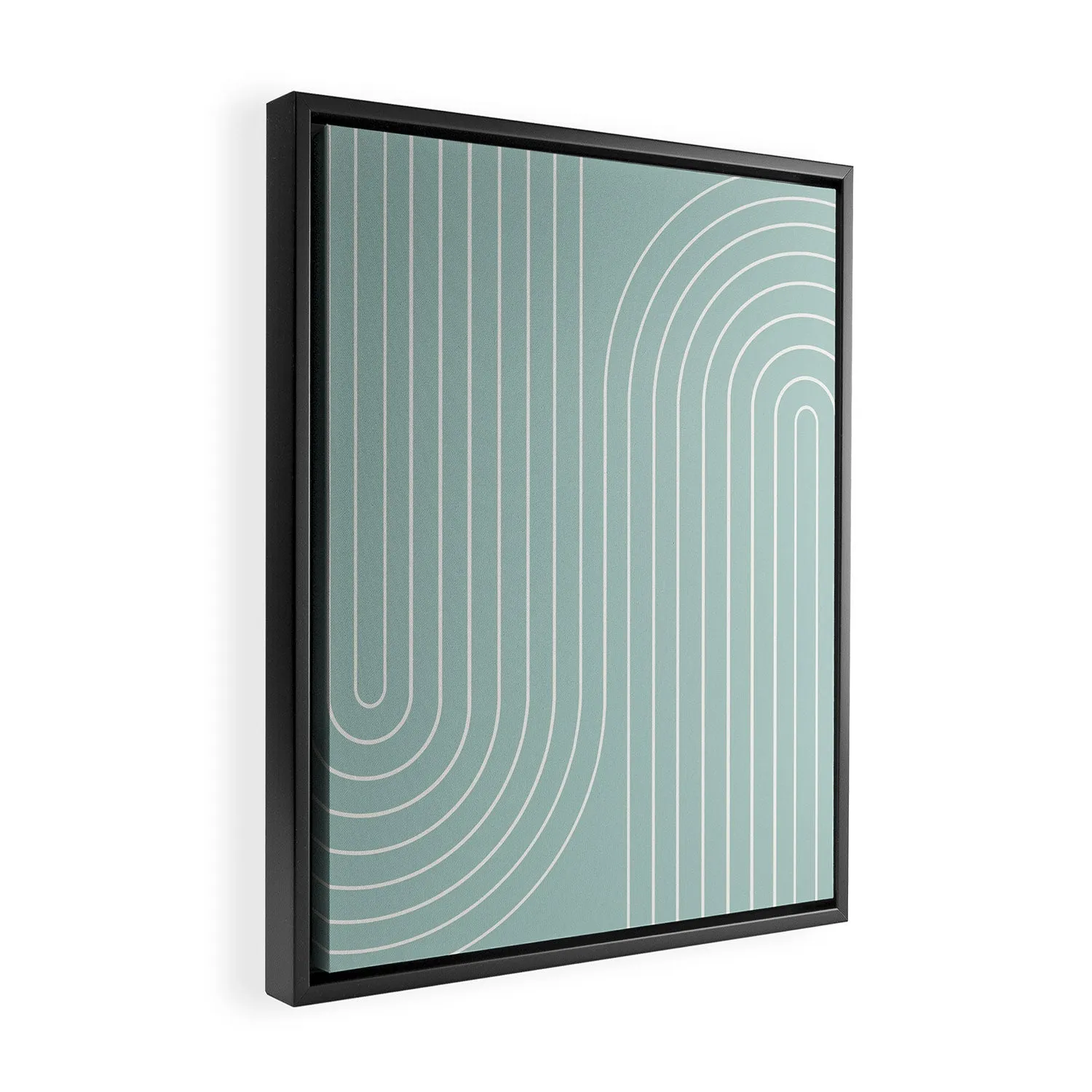 Minimal Line Curvature Sage Art Canvas