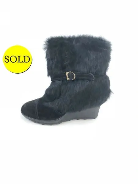 NEW Salvatore Ferragamo Fur Boot Size 36 It (6 Us)