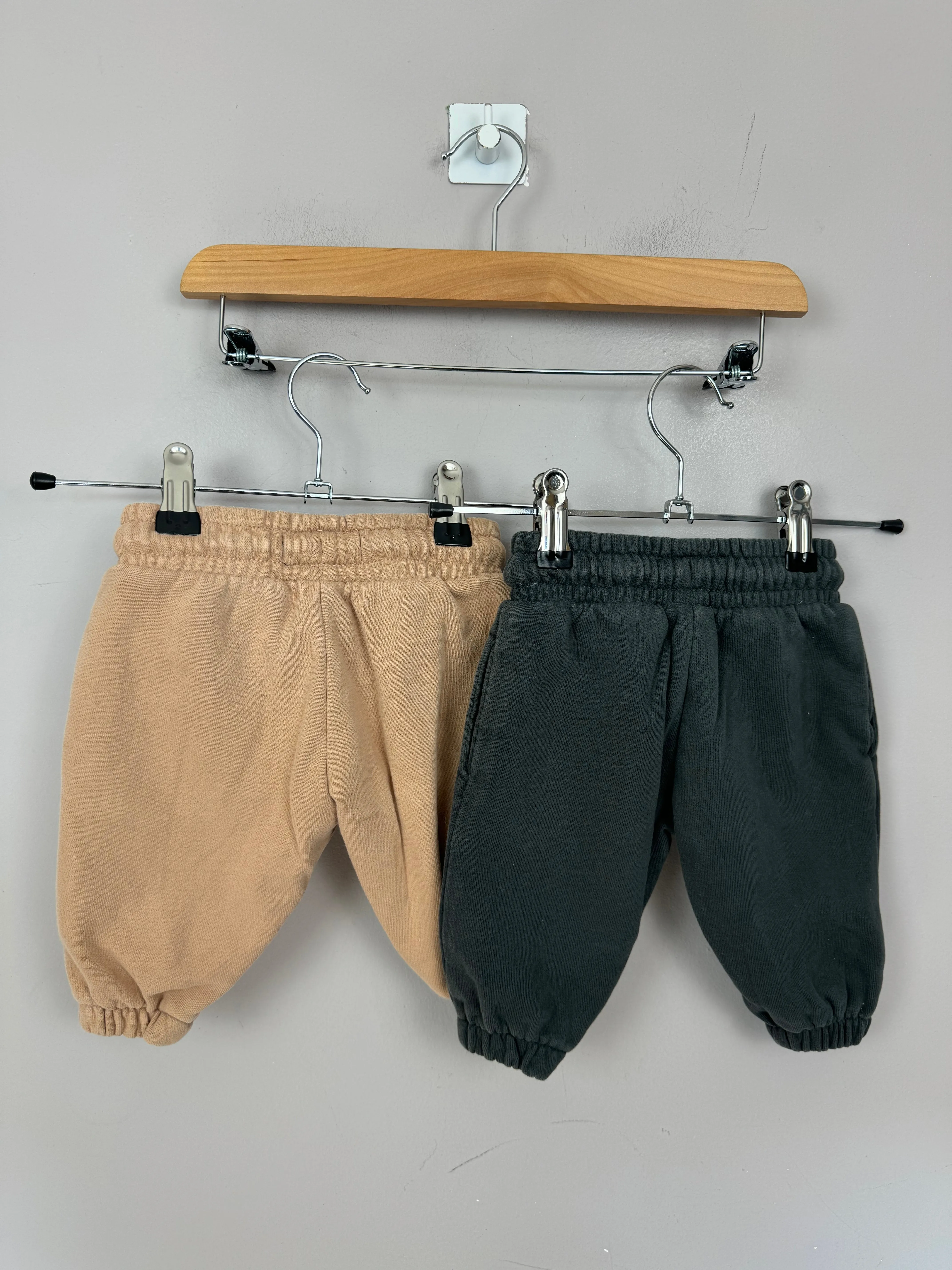 Next camel/grey joggers 3-6m