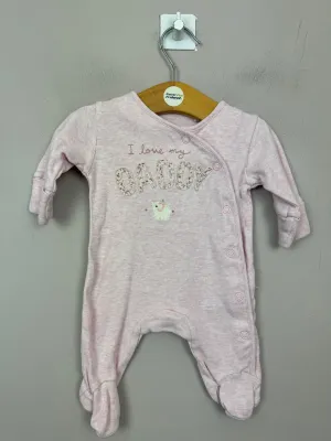 Next I Love My Daddy Pink Sleepsuit First Size