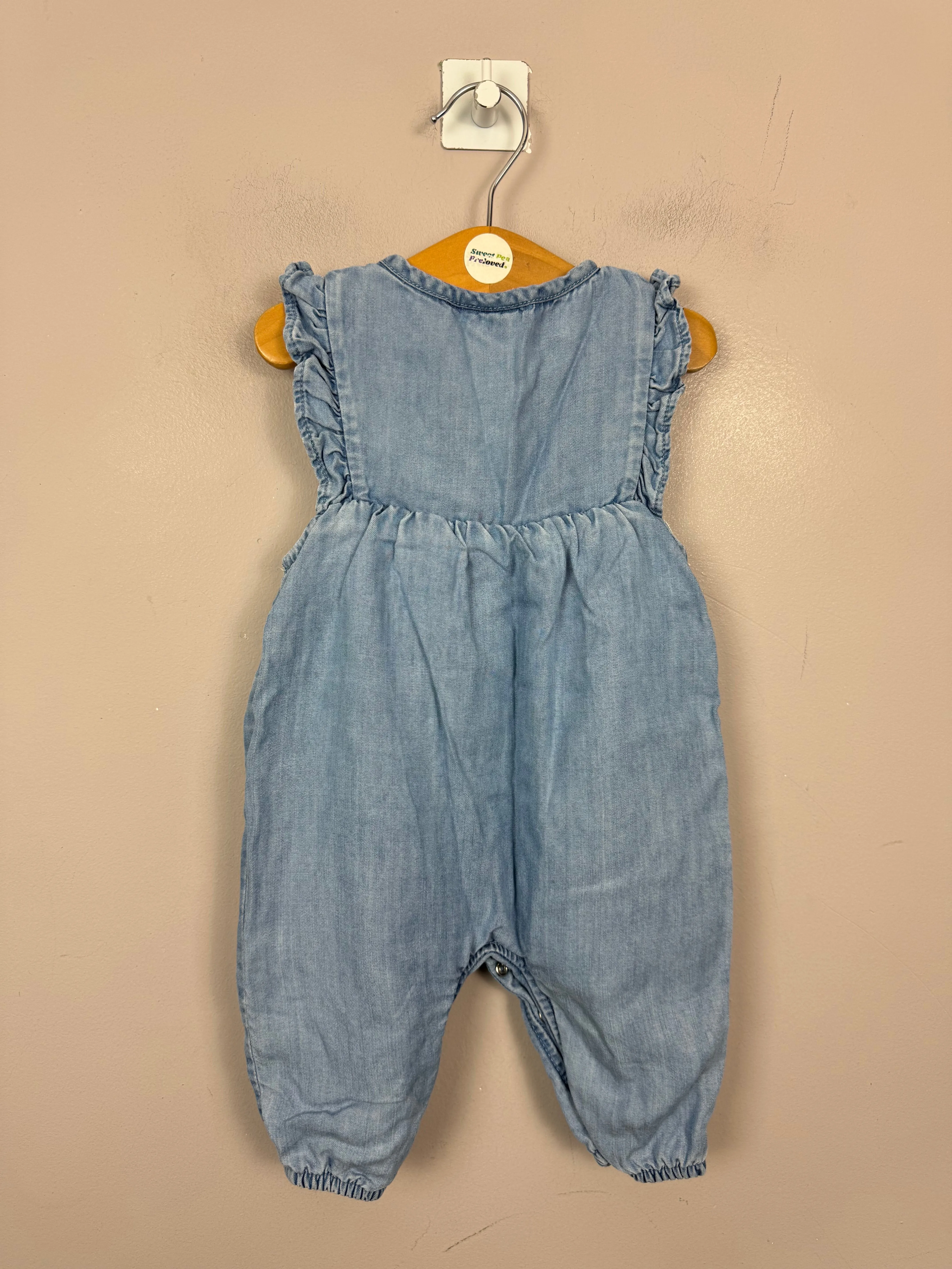 Next Lined Bunny Dungarees 0-3m